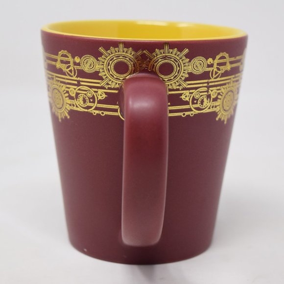 Empire State Building Coffee Mug Matte Maroon Red Glossy Yellow Gold Rare 11 oz - Picture 2 of 12